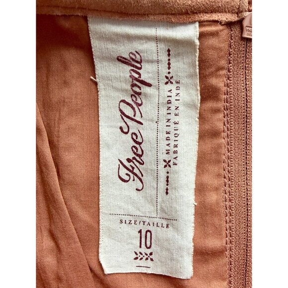 Free People Suede Patchwork High Waist Mini Skirt | Western Boho Coastal 70s 10 - Picture 16 of 16